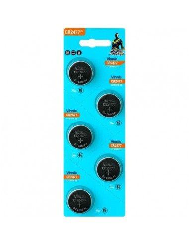 Vinnic CR2477 Pack de 5 Pilas Litio 3V