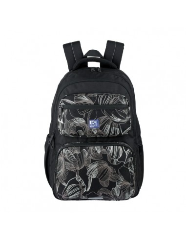 Oxford Dream Tech Floral Print Mochila Escolar 25L - 2 Compartimentos y 10 Bolsillos - Espalda Ergonomica Transpirable - Asas
