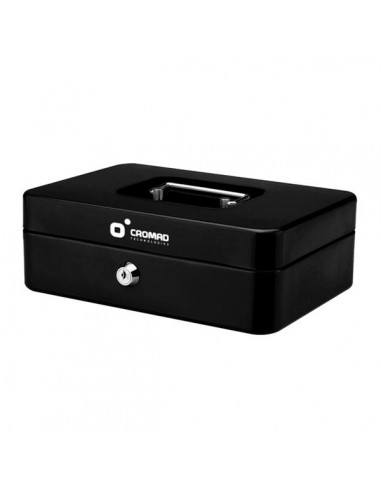 Cromad CR1225 Caja de Caudales Metalica - Cerradura de Llave - 5 Compartimentos - Asa de Transporte - 90x250x180mm