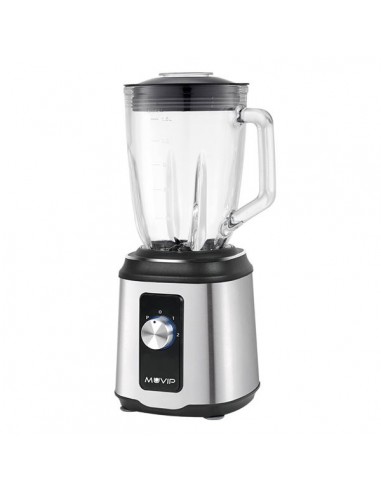Muvip Batidora de Vaso 1800W 1.5L - 2 Velocidades - Funcion Pulse - Cuerpo Acero Inoxidable - Cuchillas Dentadas con