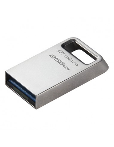 Kingston DataTraveler Micro Memoria USB 256GB - USB 3.2 Gen 1 - Ultracompacta y Ligera - Enganche para Llavero - Cuerpo