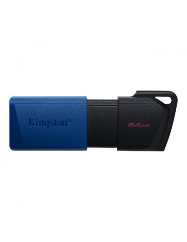 Kingston DataTraveler Exodia M Memoria USB 64GB - USB 3.2 Gen 1 - Capuchon Movil - Enganche para Llavero - Color Negro Azul