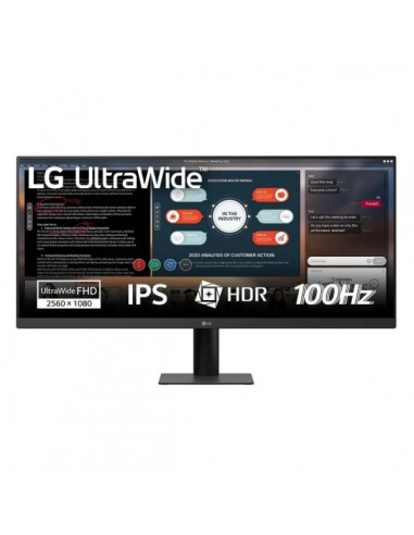 LG Ultrawide Monitor 29" LCD IPS WFHD 100Hz HDR FreeSync - 21 9 - HDMI-Displayport - VESA 100x100 - Color Negro
