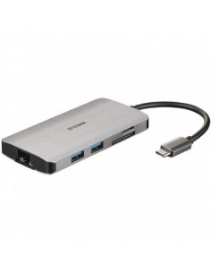 D-Link Hub USB-C 8 en 1 Lector SD-MicroSD-HDMI 4K-USB-C-RJ45-3x USB 3.0