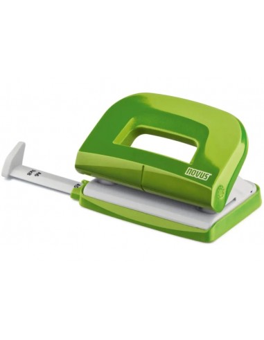 Novus E210 Fresh Perforadora PequeÃ±a de Papel - Hasta 10 Hojas - Guia de Posicionamiento - Punzones 5.5mm - Color Verde