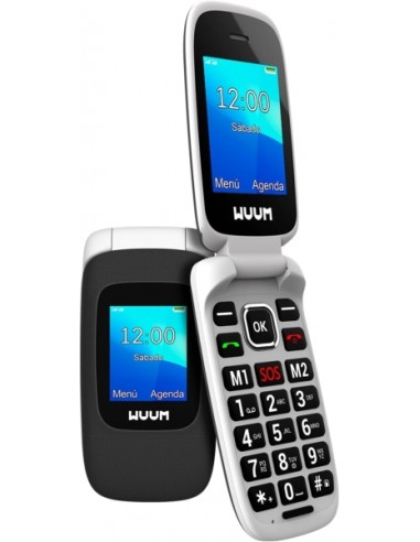 SPC Wuum Telefono de Tapa - Doble Pantalla 2.4"-1.77" - Botones y Teclas Grandes - DiseÃ±o Ligero - Acceso Directo a Dos