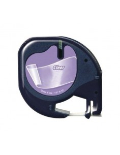 Dymo LetraTag S0721530 Cinta de Etiquetas Generica para Rotuladora - Texto negro sobre fondo transparente - Ancho 12mm x 4
