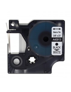 Dymo D1 40913 Cinta de Etiquetas Generica para Rotuladora - Texto negro sobre fondo blanco - Ancho 9mm x 7 metros - Reemplaza