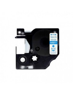 Dymo D1 45011 Cinta de Etiquetas Generica para Rotuladora - Texto azul sobre fondo transparente - Ancho 12mm x 7 metros -