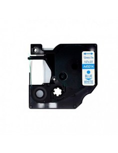 Dymo D1 45014 Cinta de Etiquetas Generica para Rotuladora - Texto azul sobre fondo blanco - Ancho 12mm x 7 metros - Reemplaza