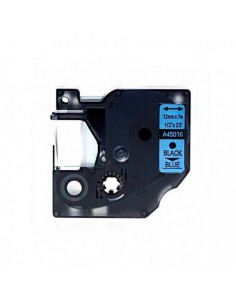 Dymo D1 45016 Cinta de Etiquetas Generica para Rotuladora - Texto negro sobre fondo azul - Ancho 12mm x 7 metros - Reemplaza