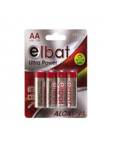 Elbat Pack de 4 Pilas Alcalinas LR6 AA