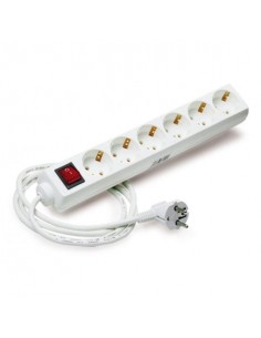 Elbat Regleta Alimentacion - 6 Tomas Schuko - Interruptor On Off - Cable de 1.50m