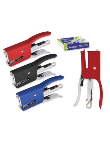 Bismark Grapadora Mini Tenaza-2000 Grapas - Capacidad de Grapado 15 Hojas - DiseÃ±o Ergonomico - Alta Durabilidad -