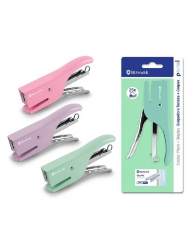 Bismark Grapadora de Tenaza-1000 Grapas 24 6 - Capacidad de Grapado 25 Hojas - DiseÃ±o Ergonomico - Alta Durabilidad -