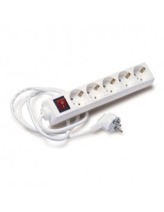 Elbat Regleta Alimentacion - 5x Schukos - Interruptor On Off - Cable de 1.50m