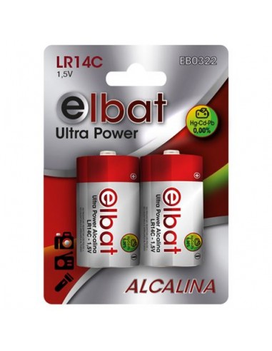 Elbat Pack de 2 Pilas Alcalinas LR14C