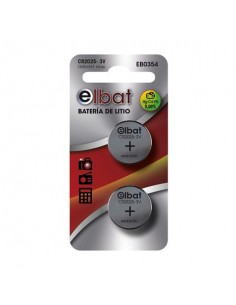 Elbat Pack de 2 Pilas Litio de Boton CR2025 3V
