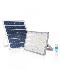 Elbat Foco Solar Led 100W - 2700LM - Luz Fria 6500K - Autonomia hasta 2 Dias - Control Remoto - IP67
