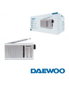 Daewoo DW1037 Radio Portatil AM FM Analogica - Antena Telescopica - Altavoz Integrado - Incluye Auriculares - Salida Jack
