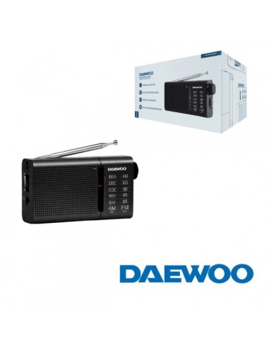 Daewoo DW1119 Radio Portatil AM FM Analogica - Altavoz Integrado - Auriculares Incluidos - Antena Telescopica - Salida Jack
