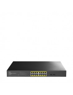 Cudy Switch Administrado de 18 Puertos - Capacidad Conmutacion 36Gbps - 16x RJ45 PoE-- 2x Gigabit SFP - Reinicio Automatico
