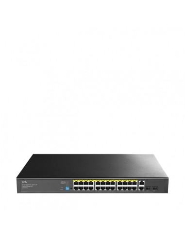 Cudy Switch 28 Puertos - Capacidad Conmutacion 56Gbps - 24x RJ45 PoE-- 2x RJ45 GbE - 2x Gigabit SFP - Reinicio Automatico -