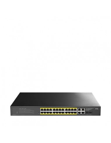 Cudy Switch 28 Puertos - Capacidad Conmutacion 56Gbps - 24x RJ45 PoE-- 2x RJ45 GbE - 2x Gigabit SFP - Reinicio Automatico -