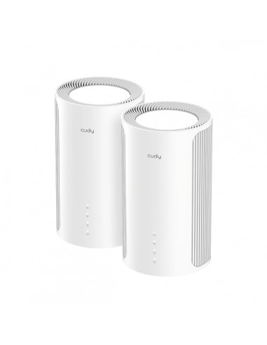 Cudy BE11000 Pack de 2 Sistemas WiFi 7 Mesh 2.5G Tribanda - Tecnologia MLO - Servidor y Cliente VPN - Ethernet 2.5Gbps -