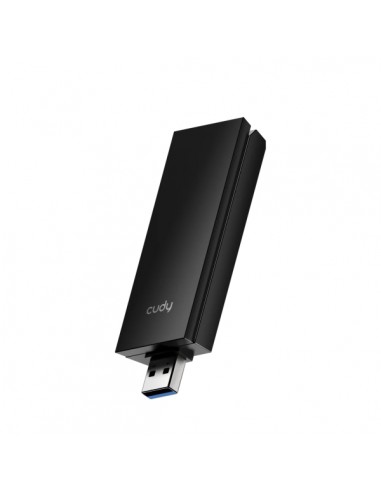 Cudy AX5400 Adaptador USB 3.0 Tribanda - Wi-Fi 7 de Alta Ganancia - Velocidad hasta 2882Mbps - 29.9x13.2x88.8mm - Color Negro