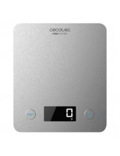Cecotec Cook Control 10000 Connected Bascula de Cocina - Acabado en Acero Inox - Precision de 1gr - Peso Max. 5kg - Pantalla