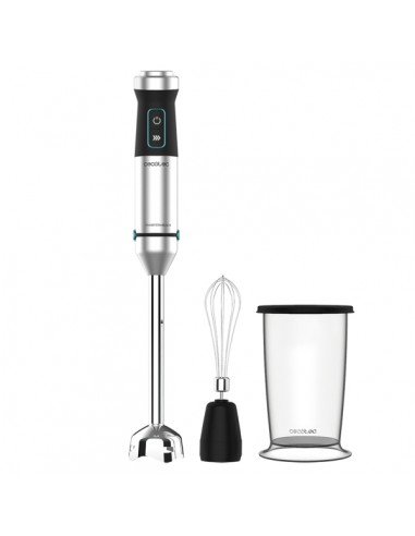 Cecotec Power TitanBlack 1500 XL Cream Batidora de Mano - 1500W - Cuchillas de Titanio - Campana Antisalpicaduras - Velocidad
