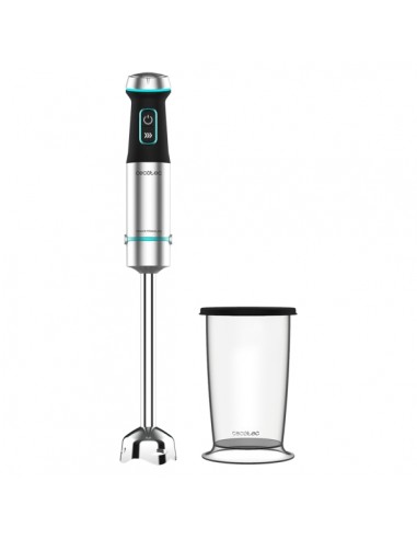 Cecotec Power TitanBlack 1200 XL Batidora de Mano - 1200W - 4 Cuchillas de Titanio en Cruz - Campana Antisalpicaduras -