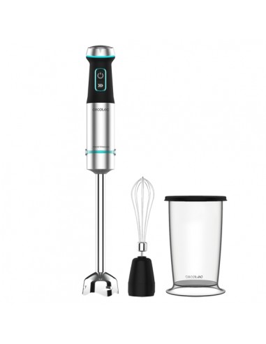 Cecotec Power TitanBlack 1200 XL Cream Batidora de Mano - 1200W - 4 Cuchillas de Titanio en Cruz - Campana Antisalpicaduras -