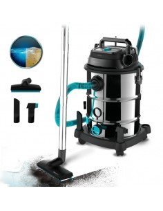 Cecotec Conga Rockstar Wet and Dry Steel Pro Aspirador de Trineo para Solidos y Liquidos - 1600W - Deposito 30L - Funcion de