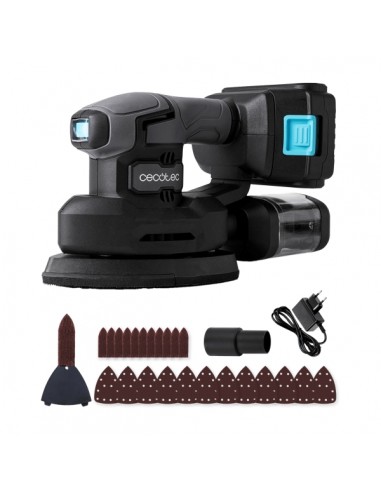 Cecotec PerfectSurface 2120 Delta Lijadora Orbital Inalambrica - Bateria 2.000mAh - 28.000 Vibraciones por Minuto - Incluye