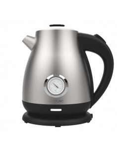 Cecotec Thermosense 620 Retro Steel Hervidor de Agua de 1.7L - 2200W - Termometro Analogico - Base 360Â-Independiente -
