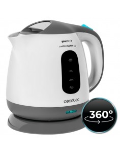 Cecotec ThermoSense 120 Hervidor de Agua de 1L - Potencia 1100W - Libre de BPA - Base 360Â-Independiente - Filtro Antical