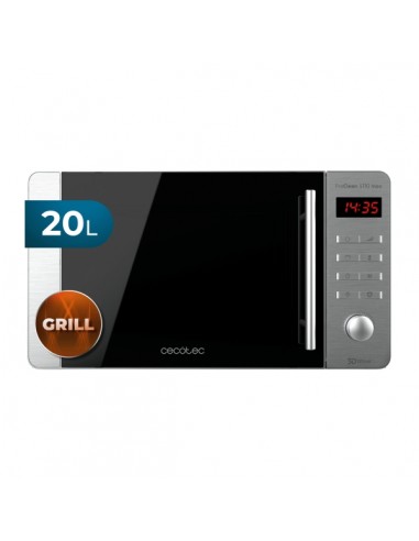 Cecotec ProClean 5110 Inox Microondas con Grill - 700W - Capacidad 20L - Pantalla LED - Acero Inoxidable - Seguro Infantil -