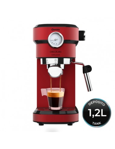 Cecotec Cafelizzia 790 Shiny Pro Cafetera Expresso - 1350W - 20Bar - Deposito 1.2L Extraible - Vaporizador Orientable -