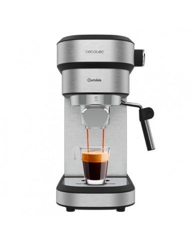 Cecotec Cafelizzia 790 Steel DUO Cafetera Expresso - 1350W - Presion de 20Bar - Doble Salida de Cafe - Vaporizador Orientable