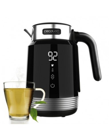 Cecotec ThermoSense 600 Touch Black Hervidor de Agua Electrico - 2200W - Capacidad 1.7L - Acero Inoxidable - Libre de BPA -
