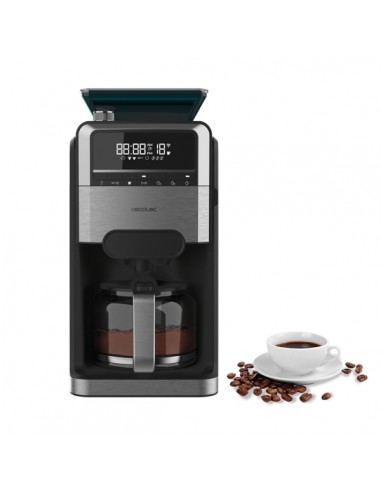 Cecotec Coffee 66 Grind and Brew Cafetera de Goteo de 12 Tazas - 1400W - Jarra de 1.5L - Programable - Acabados en Acero