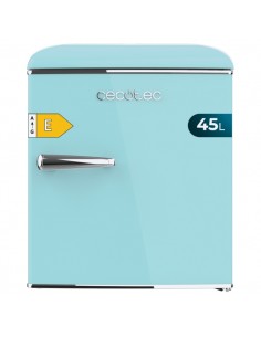 Cecotec Bolero CoolMarket TT Origin 45 Blue E Mini Frigorifico - Capacidad 45L - Estilo Retro - Cajon para Hielo - Tirador