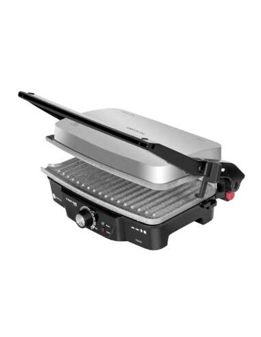 Cecotec Rock'n Grill 1500 Parrilla Electrica 1500W - Revestimiento de Piedra Rockstone - Regulador de Temperatura - Apertura