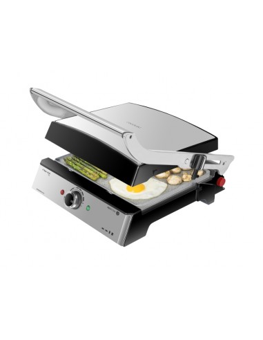 Cecotec Rock'nGrill Pro Parrilla Electrica - 2000W - Antiadherente - Placas Extraibles y Reversibles - Apertura 180Â--