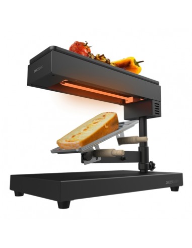 Cecotec Cheese and Grill 6000 Pro Raclette con Funcion Grill - 600W - Acero Inoxidable Duradero - Espatulas de Madera -