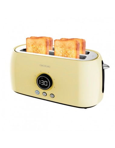 Cecotec ClassicToast 15000 Tostadora de Doble Ranura Larga - 1500W - Capacidad para 4 Rebanadas - Ranura Ancha - 3 Funciones