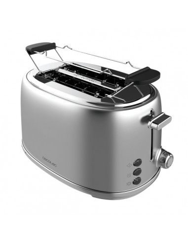 Cecotec Toast and Taste 1000 Retro Double Tostadora de Doble Ranura - 980W - Ranura Ancha hasta 3.8cm - Sistema de