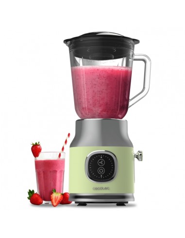Cecotec RetroTwist Green Batidora de Vaso - Potencia 800W - Capacidad Jarra 1L - Estilo Retro - Cuchillas Recubiertas de